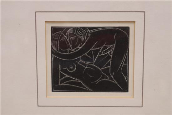 Eric Gill (1882-1940), wood engraving, Lovers (1st state) 1924